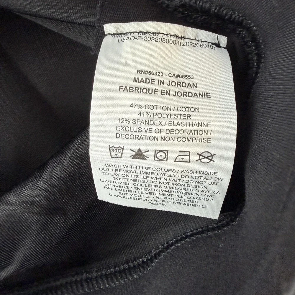 Nike Leggings Womens M Black Mid Rise Ankle Jersey Logo Pants Stretch DV7789-010